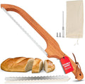 Bread Bow Knife For Homemade Bread Slicer for Homemade Bread 16" Sourdough Bread Dough Tools Knife For Slicing Bagel Wooden Sandwich Cutter Handle Saw manual bread Razor Left Right Hand