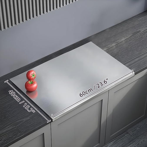 304 Stainless Steel Cutting Board – Stainless Steel Kitchen Chopping Boards Non-Slip, Dishwasher Safe – Ideal for Meat, Vegetables, Fruits, Bread & Baking – Commercial & Home Use (23.6 * 15.7in)