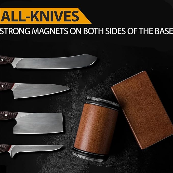 Rolling Knife Sharpener Kit, Magnetic Knife Sharpening Tool for Mother's Day Gift, Manual Sharpening Made Easy, Kitchen Roller Knives Set with 15 & 20° Multi-Angles for Chef, Scissors, Kitchen Knives