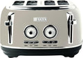 Haden Dorset 4 Slice Wide Slot Stainless Steel Toaster with Adjustable Browning Control & Non-Slip Feet, Putty & Chrome