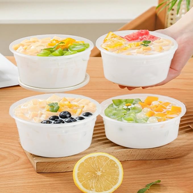 Deli Food Containers with Lids 8 oz-20 Pack Meal Prep Containers Food Storage Containers with Lids Stackable, Leakproof, BPA Free, Microwave Dishwasher Freezer Safe for Takeout Meal