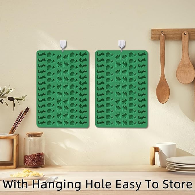 2 PCS Animal Silicone Molds, 104 Cavity Frog, Lizard, Snails Shaped Mini Silicone Molds for Baking Biscuits, Cookie,Candy, Chocolate, Jelly,Ice Cube,Pet Dog Treats Mold
