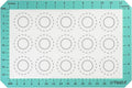 446ºF Heat Resistant Macaron Mat: U-Taste 14.17x9.44in Non Stick Silicone Baking Mat, Reusable Cookies Pastry Sheet Liner with Edge Enhancement & Circle Measurement for Cake Pan (Aqua Sky)