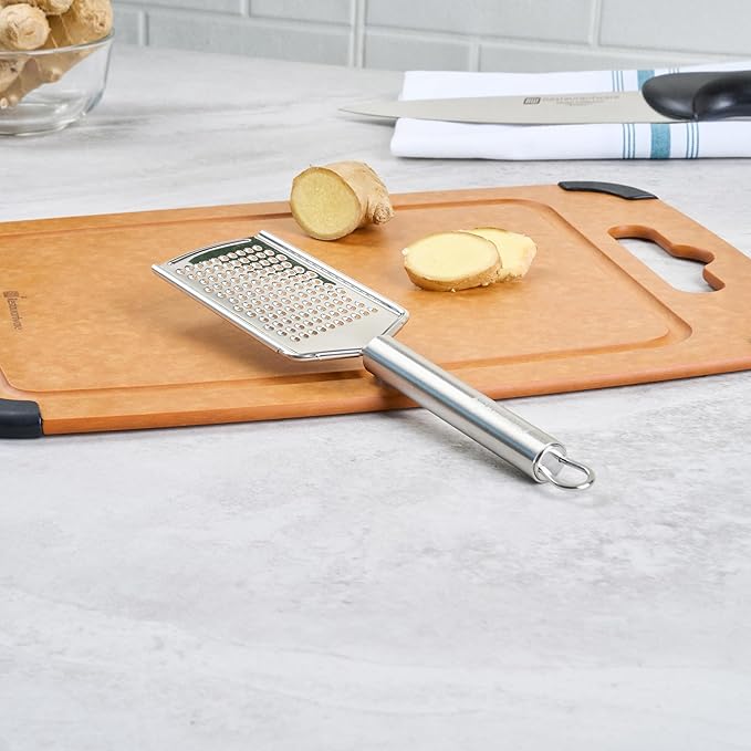 Restaurantware-German Standard Fine Handheld Graters, 24 Flat Cheese Graters - Dishwashable, Durable, Stainless Steel Food Grater With Handle, Suitable For Chocolate, Nutmeg, Garlic, Lemon