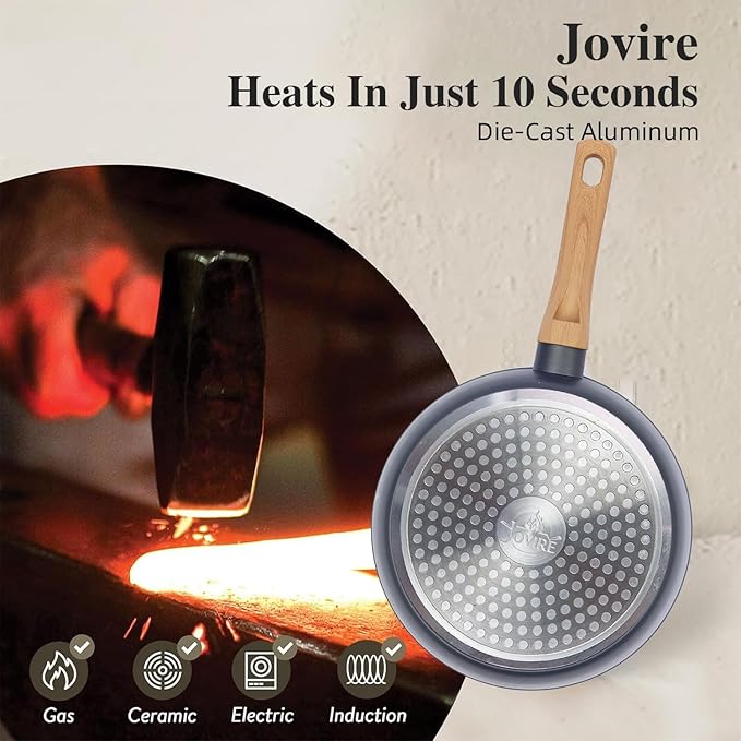 8.5 Inch Nonstick Frying Pan Skillet, Superior PFOA-Free & Non-Toxic Coating, 3mm Aluminum for Even Heat, Induction Compatible, Dishwasher Safe for Eggs & Pancakes