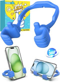 Stocking Stuffers for Teens Boys Girls Cell Phone Stand: Upgrade Adjustable Thumbs Up Lazy Phone Holder for Desk Fun Birthday Gifts for Grandma Adults Husband from Wife (Sky Blue, 1)