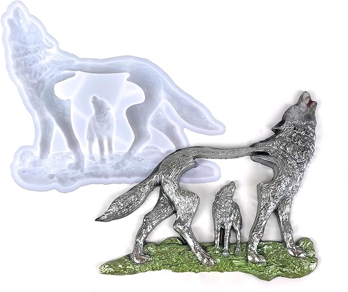 3D Horse and Wolf Silicone Resin Mold, Wall Art Decoration Casting Mold, Tabletop Ornament DIY Craft