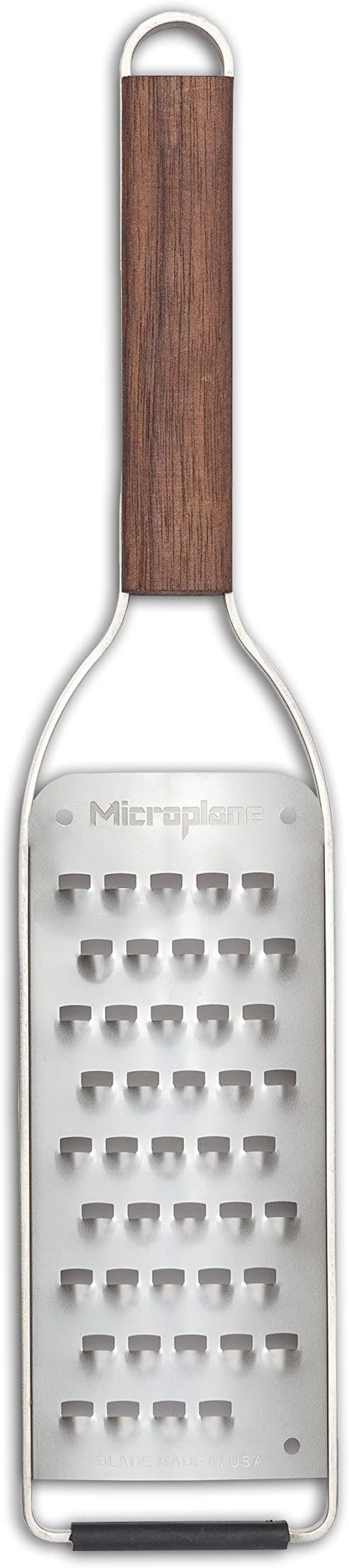 Microplane Master Series Wood Handle Stainless Steel Frame Extra Coarse Blade Cheese Grater