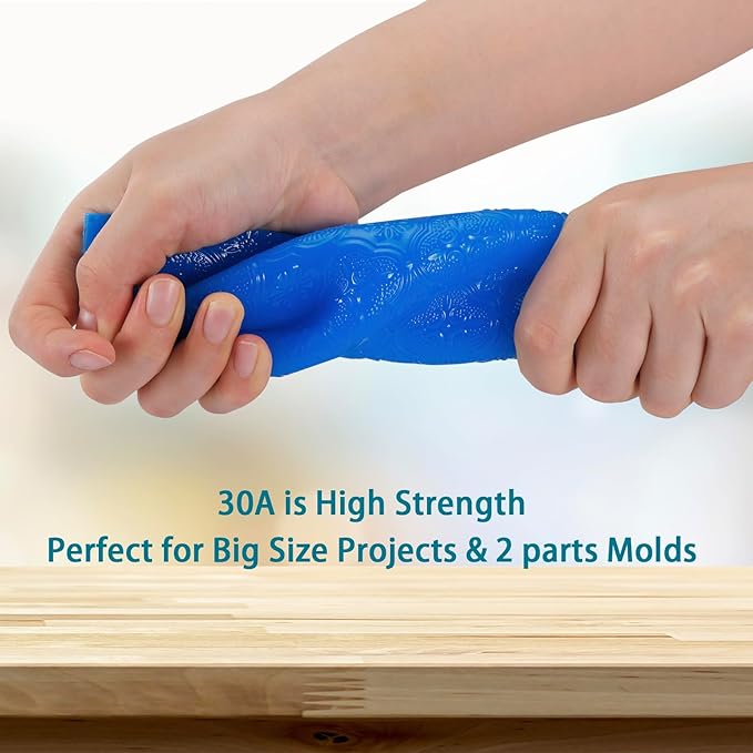 BBDINO Silicone Mold Making Kit, Liquid Silicone for Molds Making 30A Clear, High Strength Silicon Rubber 1 Gallon 8.8 Lbs 1:1 by Volume Ideal for Mold Casting of Resin/Jewelry/Candle/Concrete/Plaster