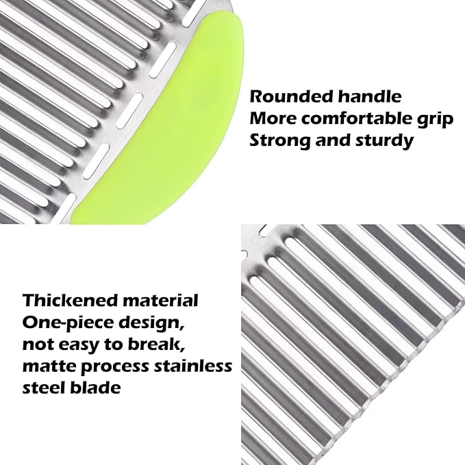 JAYVAR Large Crinkle Cutter French Fry Cutter, Large Wave Slicer Potato Wavy Chopper, Stainless Steel Vegetable Crinkle Cutting Onion Chopping Tool with Handle for Cucumber, Kitchen Dicer Gadgets