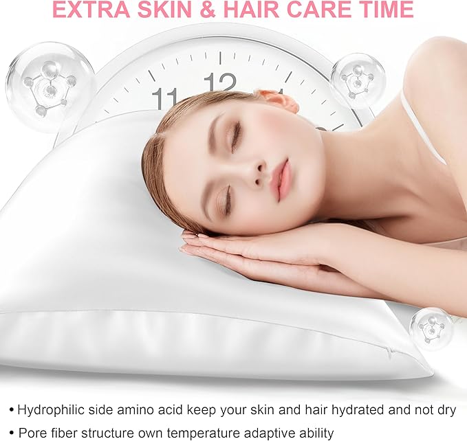Mulberry Silk Pillow Cases Standard Size with Hidden Zipper, Ultra Smooth and Soft Breathable Cooling Silk Satin Pillowcase for Hair and Skin, Gifts for Women Men (Pure White, 20x26 Inches, 1 Pack)