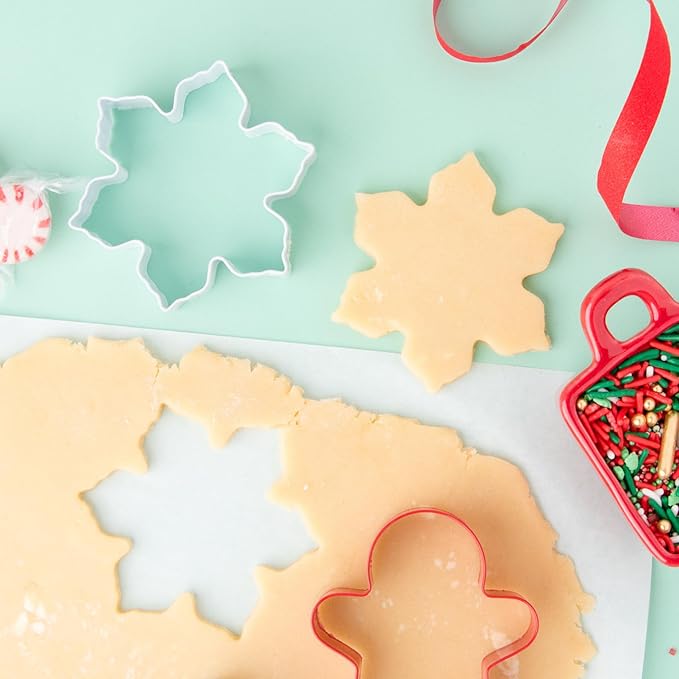 Sweets Indeed Holiday Cookie Cutter & Sprinkle Set – 4-Pack | Gingerbread, Snowflake, Candy Cane & Tree Cookie Cutters with 1.5 oz Christmas Sprinkle Mix | Holiday Baking Kit