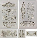Crown Baroque Style Ornament Silicone Molds 5-count Art Decor Filigree Scrollworks