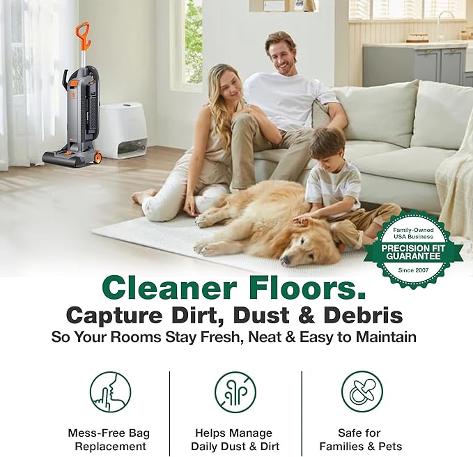 10 Replacements for Hoover HushTone Canister Vacuums Bags Part # AH10243, Fits Models: CH54013, CH54015, CH54113 & CH54115 (10 PACK) by Think Crucial
