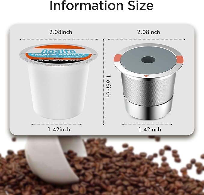Reusable k Cup Coffee Filters,Universal stainless steel Refillable k Cups Filter Use for Keurig 2.0 and 1.0 Coffee Makers-brewers (6pack)