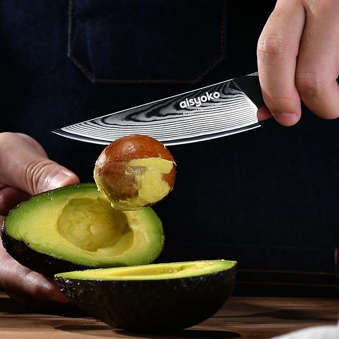 4.5 Inch Paring Knife, Damascus Steel Chef Knife with Ergonomic G10 Handle, VG10 High Carbon Steel, Professional Kitchen Knife for Fruit Vegetable Carving, Ultra Sharp Blades