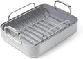 Caraway Roasting Pan - 16x13” Roasting Pan with Rack - Non-Stick Ceramic Coated - Non Toxic, PTFE & PFOA Free - Oven Safe & Compatible with All Stovetops - Gray