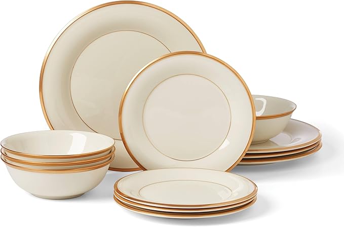 Lenox 896063 Eternal 12-Piece Dinnerware Set, Service for 4