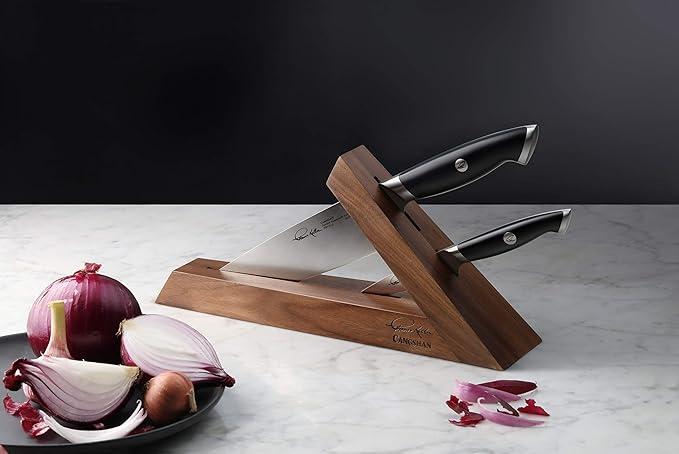 Cangshan Thomas Keller Signature Collection Swedish Powder Steel Forged, 3-Piece TAI Block, Walnut, Black