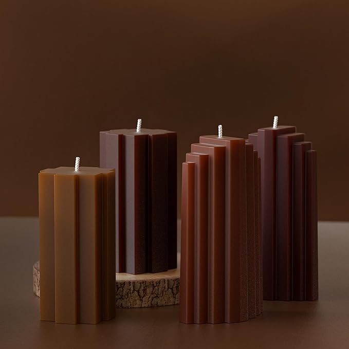 2 Pack Stripe Cylinder Pillar Spiral Candle Resin Mold - Resin Casting Silicone Molds for Home Decor & Candle Making Wave Spiral Mold