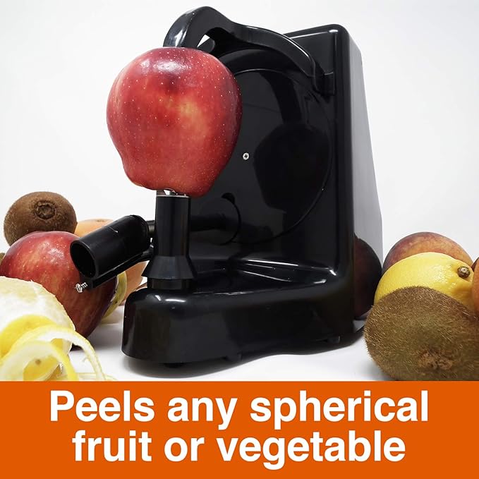 Pelamatic - Automatic Fruit & Vegetable Peeler | Electric Apple Peeler | Fast & Efficient | Rust-Resistant Stainless Steel | Easy Cleanup, Black, One Size, Plastic