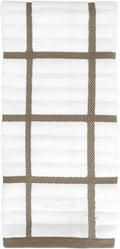 All-Clad Checked Kitchen Towel: Highly Absorbent, Super Soft Long Lasting - 100% Cotton, 17"x30" Tea Towel for Cleaning & Drying Dishes, Pans, Glassware, or Countertops, (1-Pack), Mushroom
