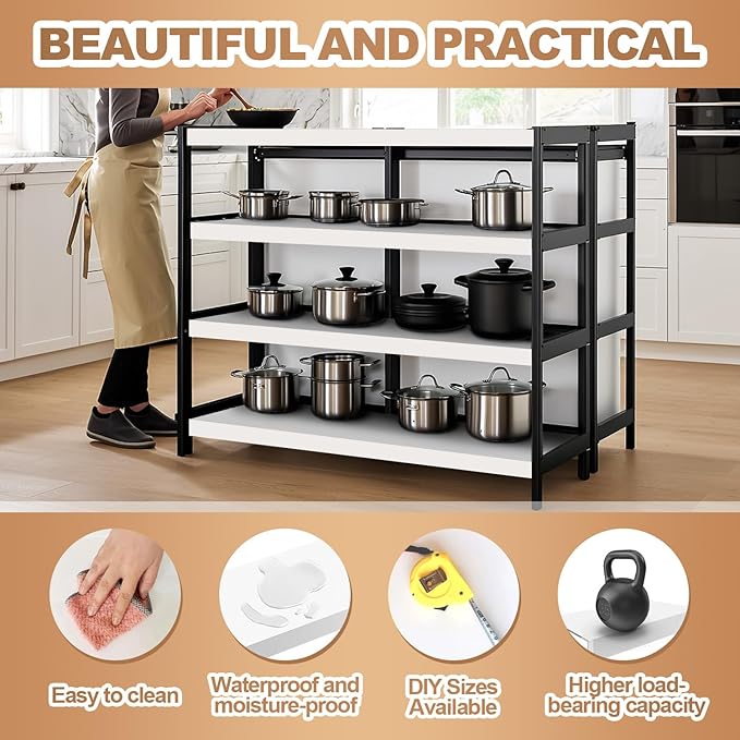 5 Pcs Wire Rack Covers 24x16x2.5 inch PVC Pantry Shelf Cover 0.31 inch Thick Removable Closet Wire Rack Shelf Covers,Decoration Kitchen Bathroom Office Shelving (Light Luxury White,24x16x2.5inch)