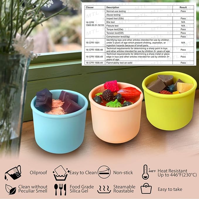 1-Cup Silicone Food Storage Containers with Lids, 4 Pack 8.5 oz Reusable Snack Fruits Containers Cups Leak Proof Soup Freezer Molds Small Lunch Box BPA Free for Kids Baby Daycare School Travel Baby