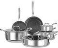 COOKER KING Stainless Steel Cookware Set, Pots and Pans Set Non Stick, Hybrid Ceramic Cookware,Non-Stick Frying Pans, Saucepans, Saute Pan & Stock Pot, Non-Toxic, Oven Safe, Induction Compatible