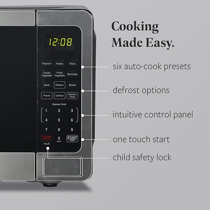 Farberware FMO07WLBKSS Microwave, 0.7 Cu. Ft, Stainless Steel