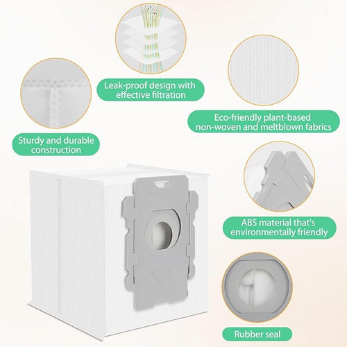 40 Pack iRobot Roomba Replacement Parts - Vacuum Bags for Roomba i7+, i1+, i2+, i3+, i4+, i5+, i6+, i8+, j6+, j7+, j8+, j9+, s9+, Combo i5+, j5+, j7+, j9+, Clean Base Compatible