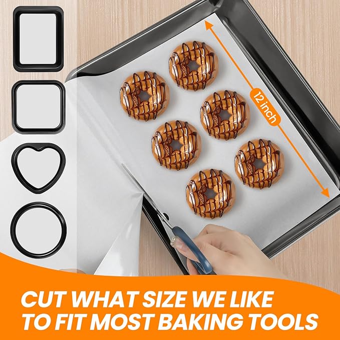 Silicone Baking Mat Roll Cut to Size- Food Grade Macaron Bread Pizza Mat- Reusable Silicone Mat for Baking, Washable Oil-Proof Refrigerator Liners Air Fryer, Craft Mat, Silicone Work Mat