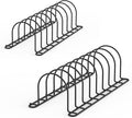 JAQ Pot Lids Holder, 13.5" Metal Kitchenware Dividers Organizer Rack for Plates, Pans, Sheet Pan, Baking Sheets,Office Documents in Kitchen Cabinets Shelf Countertop Pantry (2-pack, Black)