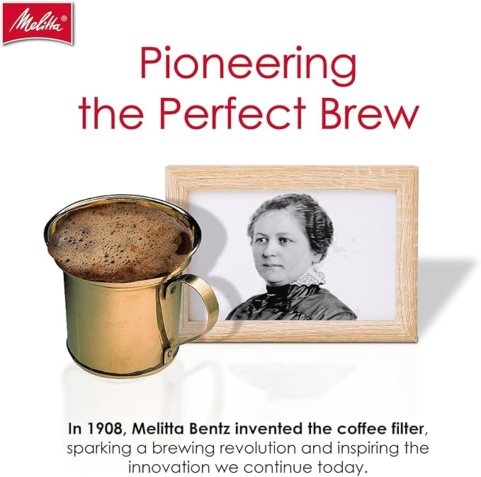 Melitta #4 Cone Coffee Filters, Natural Brown, 100 Count (Pack Of 6), 600 Total Filters - Fits all 8-12 Cup Cone Coffee Makers and Pour-Overs, Compostable, Tear-Resistant, Made in USA
