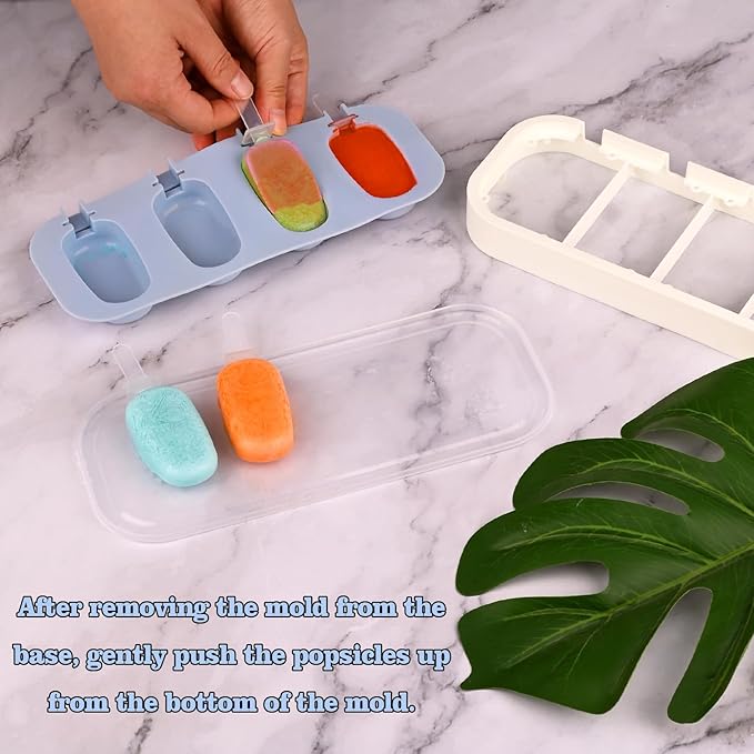 WMKGG 1.2 oz Super Mini Popsicle Silicone Molds for Kids, 2 PCS Classic Homemade Ice Pop Molds With Sticks and Lid, Stackable Ice Cream Molds