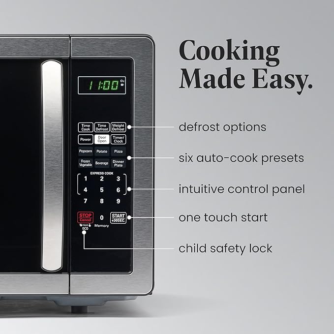 Farberware FMWO11AHTBKB 1.1 Cu. Ft. Countertop Microwave Oven, Stainless Steel