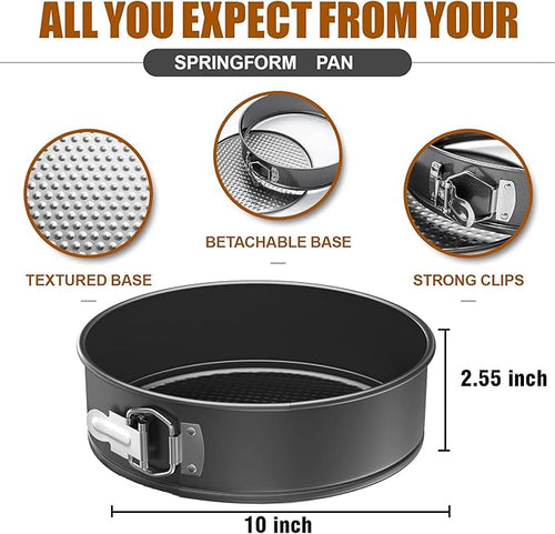 10 Inch Springform Pan Round Non Stick Cheesecake Pan Durable Baking Cake Pans with Removable Bottom Cake Molds for Baking