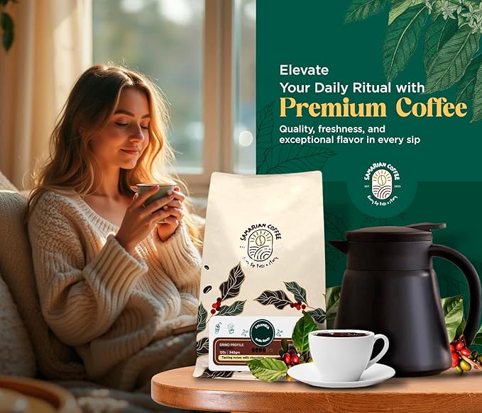 Samarian Coffee Medium Roast – Colombian Single-Origin Arabica – Specialty Ground Coffee with Citrus & Floral Notes – Smooth & Aromatic – For Pour Over, French Press, Chemex, V60 – 12oz Bag