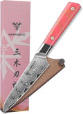 Kitchen Utility Knife 5 Inch, Professional Kitchen Chef Knife, Ultra Sharp Damascus Powder Steel with Full-tang Resin Handle, SHENG Series