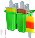 6 Pieces Silicone Popsicle Molds,Easy-Release BPA-Free,Ice Pop Mold Ice Cream Molds For Kids,With 6 PCS Plastic Stick+Cleaning Brush(Dark Green)