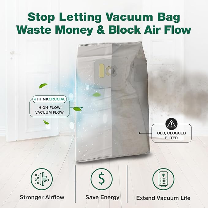 6 Valet & VacuMaid Vacuum Bags Compatible with AstroVac, Part # HPB2HPK & HPB2H, Fits Models: H1P, P70, SR36, SR38, SR52H, ATQ300, GV30, GV50, GV30PRO & GV50PRO - by Think Crucial (6 Pack)
