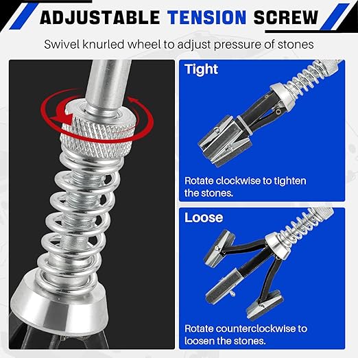 DASBET Engine Brake Cylinder Hone | Engine Cylinder Hone Tool for Grinding Holes Adjustable Deglazer 1" to 2-1/2" Diameter with Extra 3-Piece 1-1/8'' Long Stones 220 Grit (1-1/8")