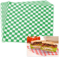 PATIKIL 8.7" x 8.7" Waxed Paper Sheets, 100Pcs Square Pattern Oil-absorbing Dry Food Wrapping Paper for Bakery Coffee Shop Home Baking Kitchen DIY, Green