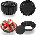 24 Pcs Mini Pie Tart Pans 3" with Removable Bottom Round Nonstick Quiche Pan Bakeware Egg Tart Molds Fluted Side Small Quiche Pans Steel Mini Pie Tins for Pies Mousse Cheese Cake Dessert