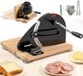 Huanyu Manual Bread Slicer Upgrade Foldable Sourdough Cutter Versatile Hand Crank Slicers Stainless Steel Blade Adjustable Thickness with Scale Line&Suction Cup for Homemade & Commercial Use (Black)