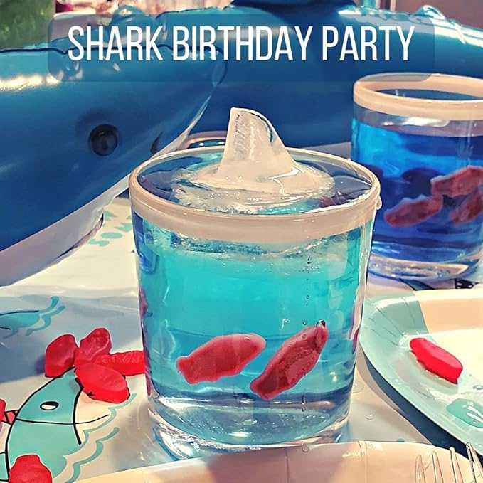 Shark Fun Ice Cube Trays - PACK OF 2 - Shark Mold Fin Ice Molds Fun Shapes