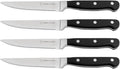 DURA LIVING Premium 4-Piece Steak Knife Set – Sharp Serrated Blades, Forged High Carbon Stainless Steel, Full Tang, Ergonomic Handle, Black – Perfect for Dining