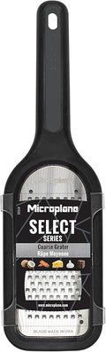 Microplane Select Series Handheld Coarse Cheese Grater with Ergonomic Handle, Dishwasher Safe, Black