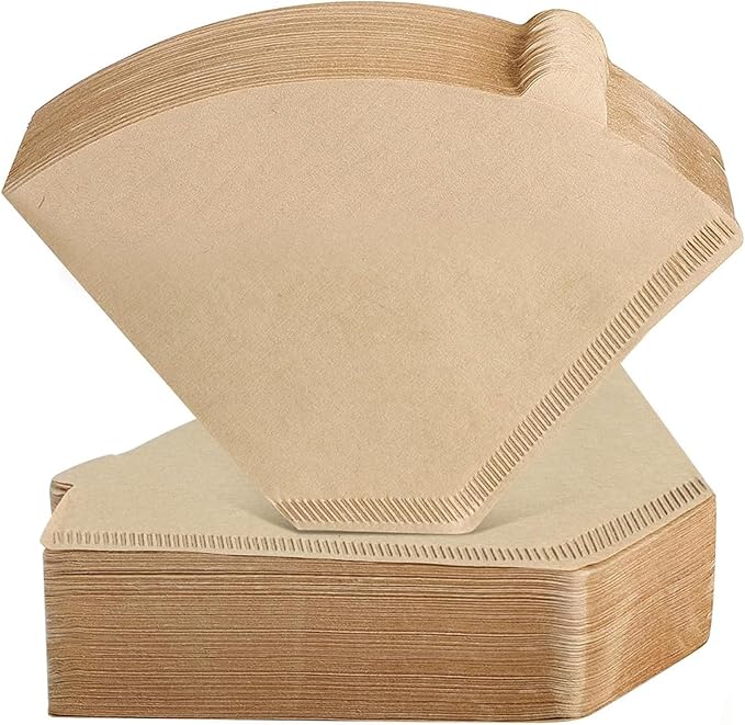 Natural Unbleached Coffee Filters, Size for 8-12 Cup Drip Coffee Makers, Cone Shape Design Prevents Leaks & Blowouts, Disposable for Pour Over & Automatic Machines