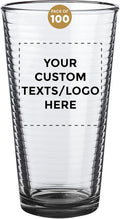Custom Spiral Pint Glass 16 oz. Set of 100, Personalized Bulk Pack - Beer Glasses, Heavy Duty Drinkware - Black